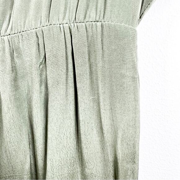 Anthropologie Seen Worn & Kept Floral Embroidered Satin Jumpsuit S Green - Picture 7 of 10